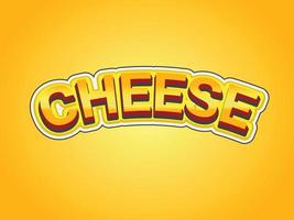 Cheese text effect template with 3d bold style use for logo vector