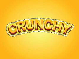 Crunchy text effect template with 3d bold style use for logo vector