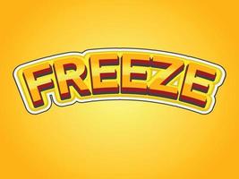 Freeze text effect template with 3d bold style use for logo vector