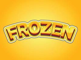 Frozen text effect template with 3d bold style use for logo vector