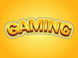 Gaming text effect template with 3d bold style use for logo vector