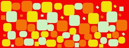 Orange background with colorful square icon.For Smooth satined shapes with shadow on gray background vector