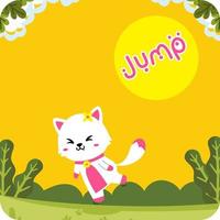 cat jump in the jungle vector