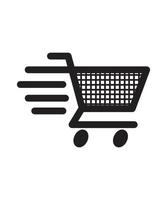 icono de vector de carrito de compras, diseño plano.