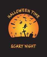 Halloween time t-shirt design. vector