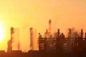 Oil refinery at twilight  Map Ta Phut Industrial Estate Rayong Thailand photo