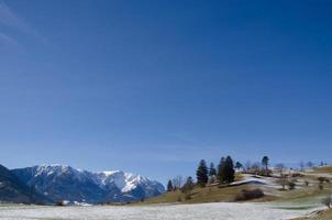 different mountains with blue sky photo