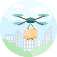 tecnologías inteligentes para el servicio de entrega. entrega de drones. vector