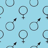 symbol of woman and man seamless pattern hand drawn in doodle style. , line art, nordic, scandinavian, minimalism, monochrome. wallpaper, background, wrapping paper, textile gender vector
