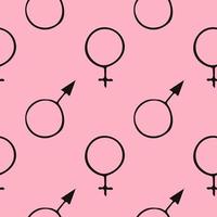 symbol of woman and man seamless pattern hand drawn in doodle style. , line art, nordic, scandinavian, minimalism, monochrome. wallpaper, background, wrapping paper, textile gender vector