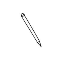 pencil with eraser hand drawn in doodle scandinavian minimalism style. icon, sticker, single element. school, teaching, drawing, writing, stationery tool vector