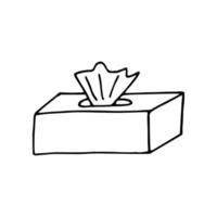 napkins in a box hand drawn doodle. , scandinavian, nordic, minimalism, monochrome icon hygiene vector