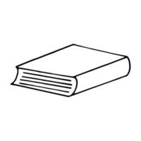 libro dibujado a mano en estilo garabato. vector, minimalismo, monocromo. aprendizaje, conocimiento, lectura de cuentos cuento de hadas vector