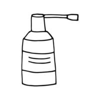 spray for throat treatment hand drawn doodle. , scandinavian, nordic, minimalism, monochrome icon health medicine vector
