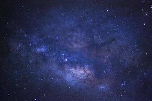 Close-up milky way galaxy with stars and space dust in the universe, Long exposure photograph, with grain. photo