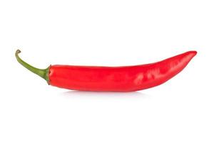 red chili or chilli cayenne pepper isolated on white background photo