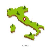 Isometric Map of Italy. Simple 3D Map. Vector Illustration - EPS 10 Vector