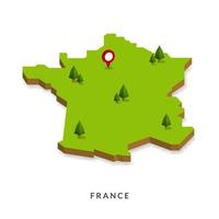 Isometric Map of France. Simple 3D Map. Vector Illustration - EPS 10 Vector