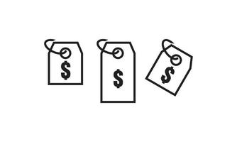 Flat Icon Line Price Tag Set ... vector