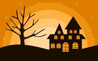 happy halloween background design with orange color for covers, banners and more vector