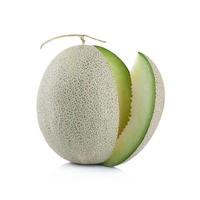 green melon fruit isolated on white background photo