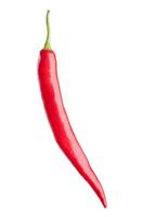 red chili or chilli cayenne pepper isolated on white background photo