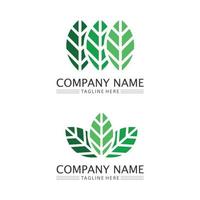 Tree leaf vector and green logo design friendly concept