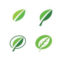 vector de hoja de árbol y concepto amigable de diseño de logotipo verde