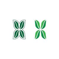 Tree leaf vector and green logo design friendly concept