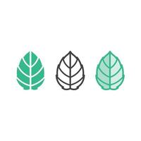 Tree leaf vector and green logo design friendly concept