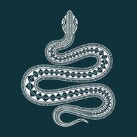 Snake Illustration. Chinese Zodiac snake sighn. Maori style. vector
