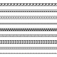 conjunto de patrones de vectores sin fisuras geométricos tribales polinesios maoríes.