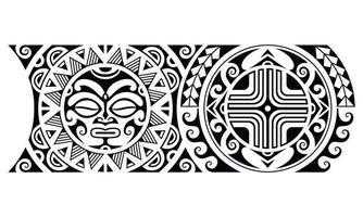 Maori polynesian tattoo bracelet. Tribal sleeve seamless pattern vector. vector