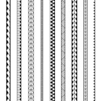 conjunto de patrones de vectores sin fisuras geométricos tribales polinesios maoríes.