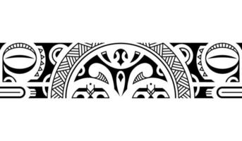 Maori polynesian tattoo bracelet. Tribal sleeve seamless pattern vector.