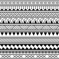 Maori polynesian tribal geometric seamless vector pattern set.