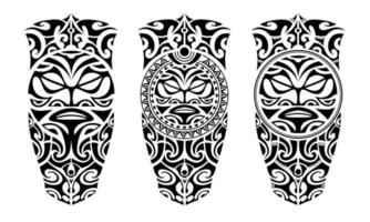 Set of tattoo sketch maori style for leg or shoulder. vector
