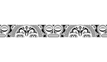 Maori polynesian tattoo bracelet. Tribal sleeve seamless pattern vector. vector