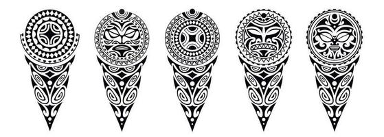 Set of tattoo sketch maori style for leg or shoulder. vector