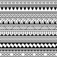 Maori polynesian tribal geometric seamless vector pattern set.