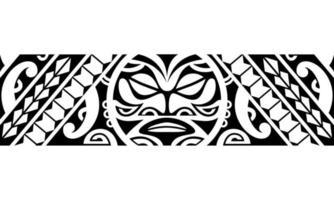 Maori polynesian tattoo bracelet. Tribal sleeve seamless pattern vector. vector