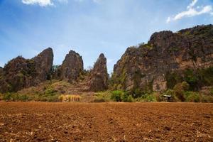 plowed land for sugar cane plantation at banmung, noen maprang, Phitsanulok. photo