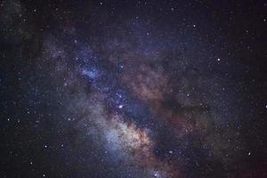 The center of the milky way galaxy, Long exposure photograph,with grain photo
