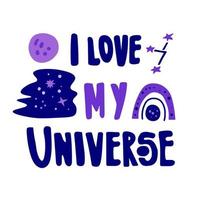 Universe lettering mood art vector