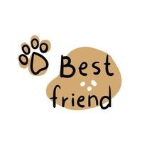 Best friend pet lettering vector