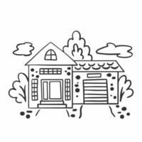 Doodle house property vector illustration
