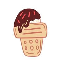 Simple doodle ice cream with sprinkles vector