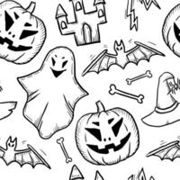 Halloween doodle seamless background vector
