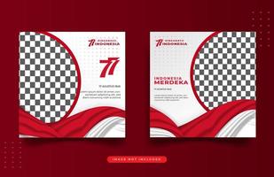 Social media design indonesia independence day template vector