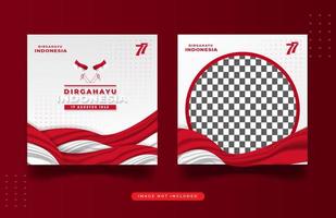 Social media design indonesia independence day template vector